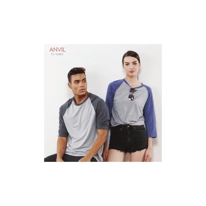 T-Shirt | Round Neck | ANVIL | 3/4 Sleeve Raglan | 6755 Series (Adult)