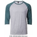 T-Shirt | Round Neck | ANVIL | 3/4 Sleeve Raglan | 6755 Series (Adult)