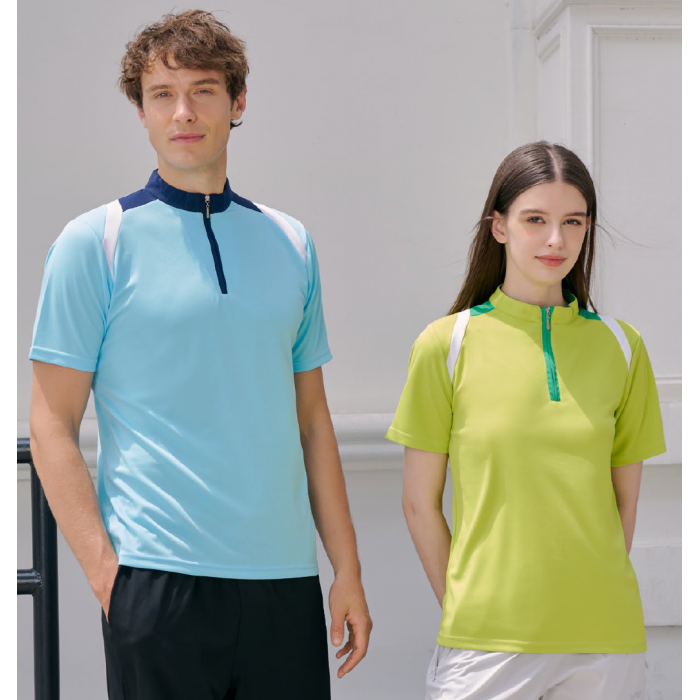 M3400 MICROFIBER MOCK NECK POLO WITH ZIP TEE