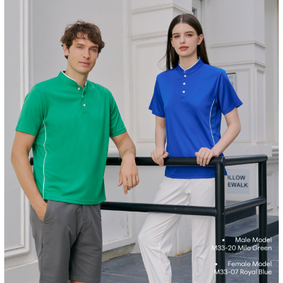 M3300 MICROFIBER MANDARIN COLLARED POLO TEE