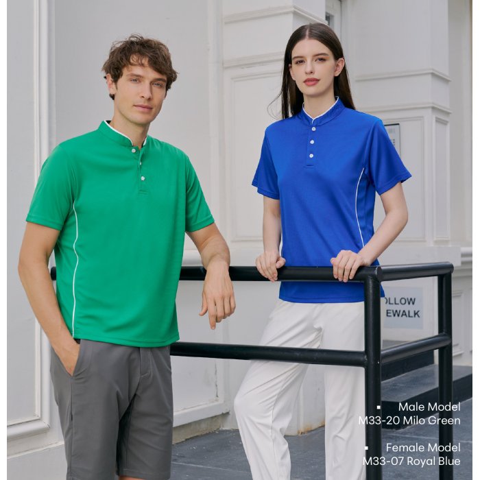 M3300 MICROFIBER MANDARIN COLLARED POLO TEE
