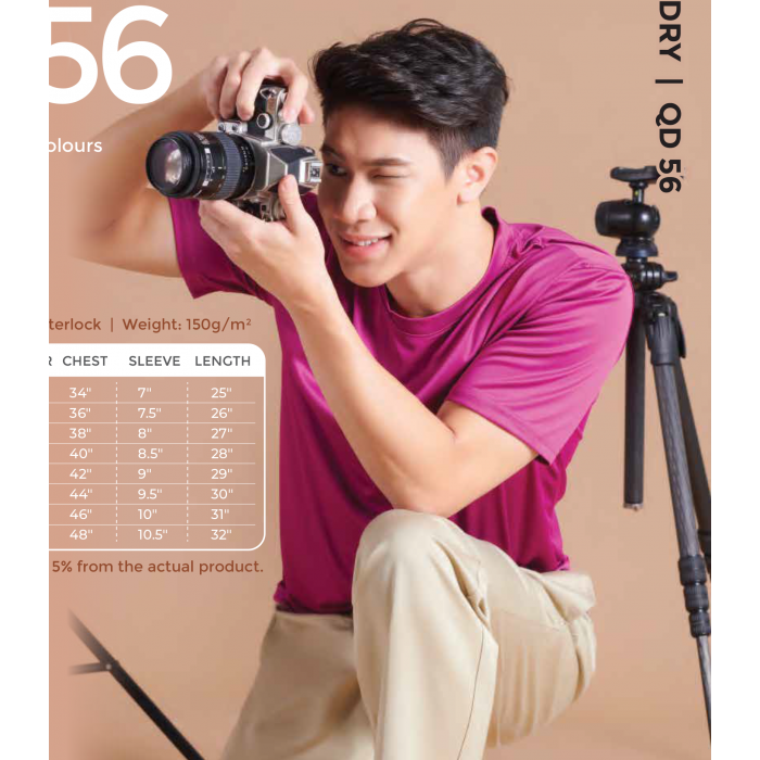 QD56 POLYESTER INTERLOCK SHORT SLEEVE T-SHIRT