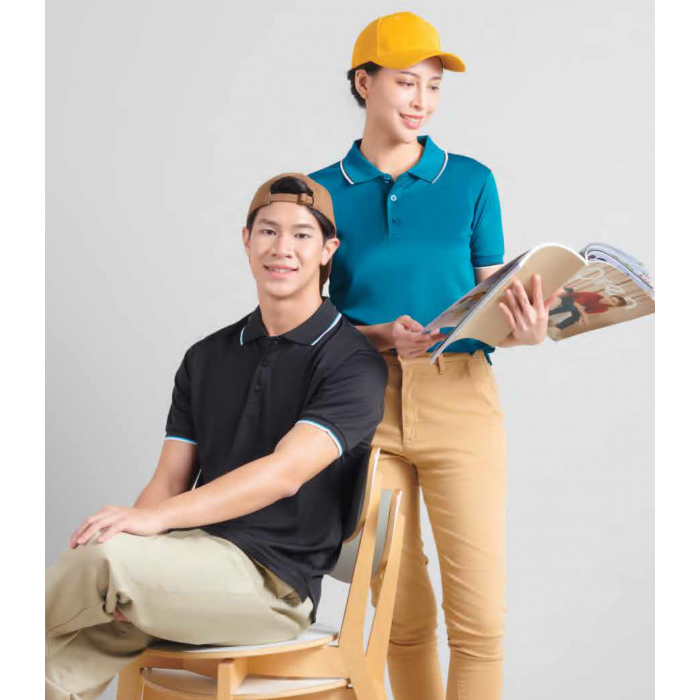 QD65 MICROFIBRE TIPPED COLLAR & CUFF POLO SHIRT