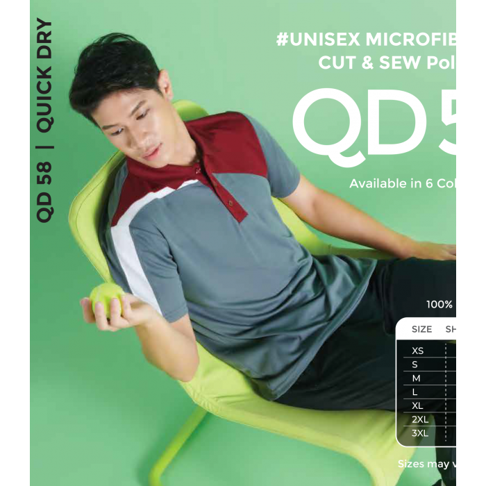 QD58 MICROFIBRE EYELET CUT & SEW POLO SHIRT
