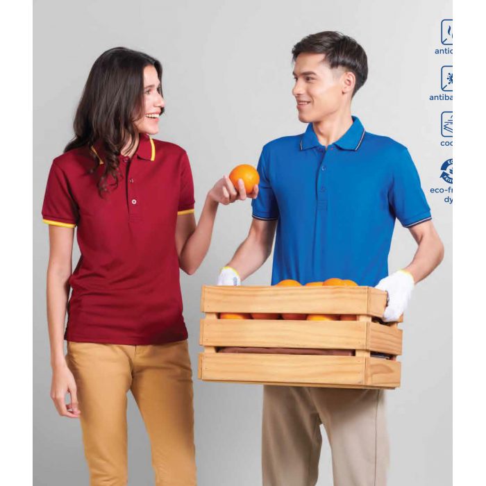 QD53 CVC TIPPED COLLAR & CUFF POLO SHIRT