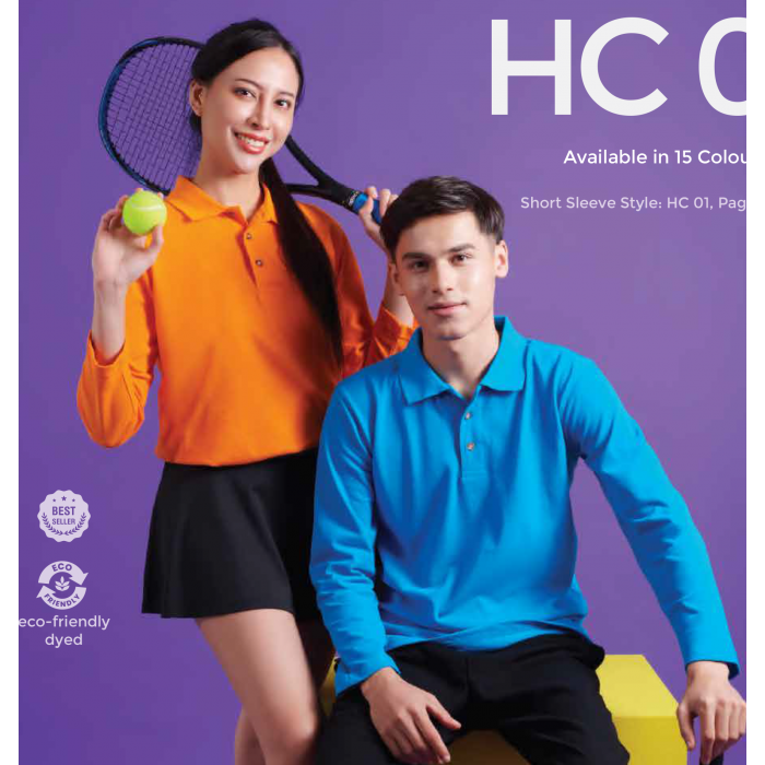 HC09 CVC HONEYCOMB LONG SLEEVE POLO SHIRT