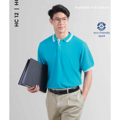 HC12 CVC HONEYCOMB MULTI TIPPED COLLAR & CUFF POLO SHIRT