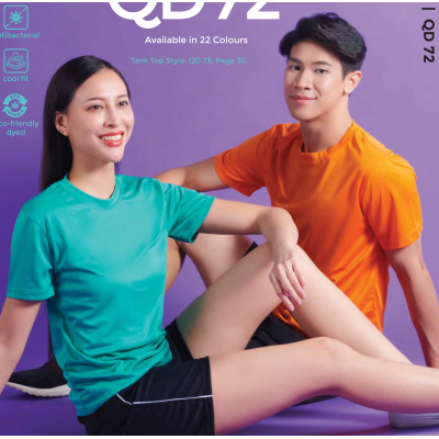 QD72 MICROFIBRE MINI EYELET SHORT SLEEVE T-SHIRT