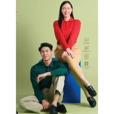 QD84 CVC LONG SLEEVE POLO SHIRT