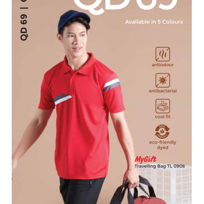 QD69 MICROFIBRE CUT & SEW POLO SHIRT