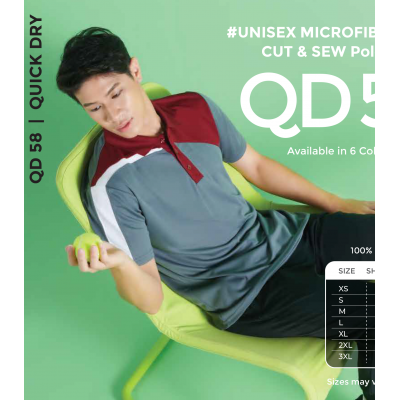 QD58 MICROFIBRE EYELET CUT & SEW POLO SHIRT