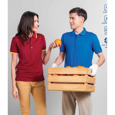 QD53 CVC TIPPED COLLAR & CUFF POLO SHIRT
