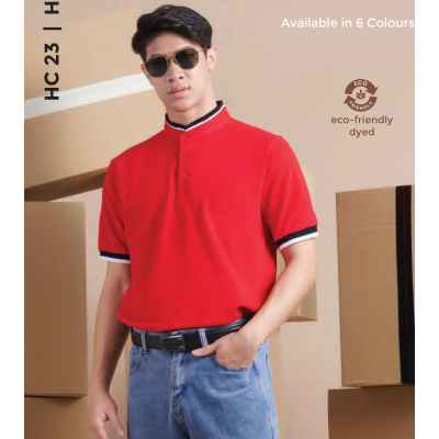HC23 CVC HONEYCOMB STAND COLLAR POLO SHIRT